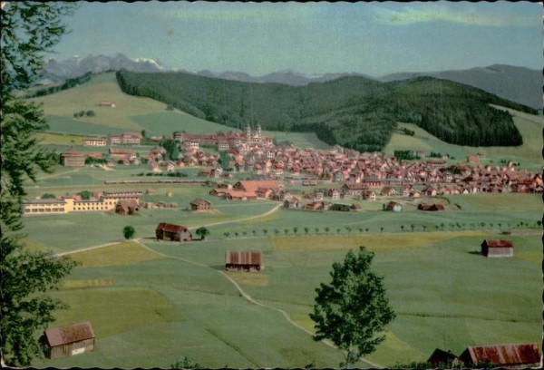 Einsiedeln mit Kloster und Alpen Vorderseite