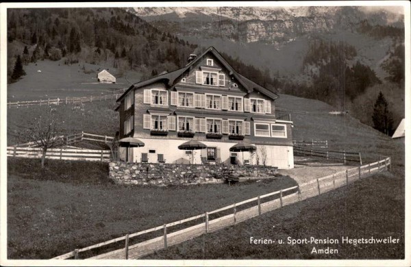 Amden, Ferien- und Sportpension Hegetschweiler Vorderseite