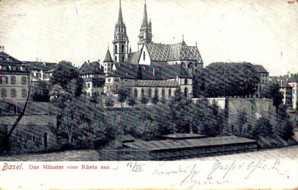 Basel. Münster vom Rhein aus. 1905 Vorderseite