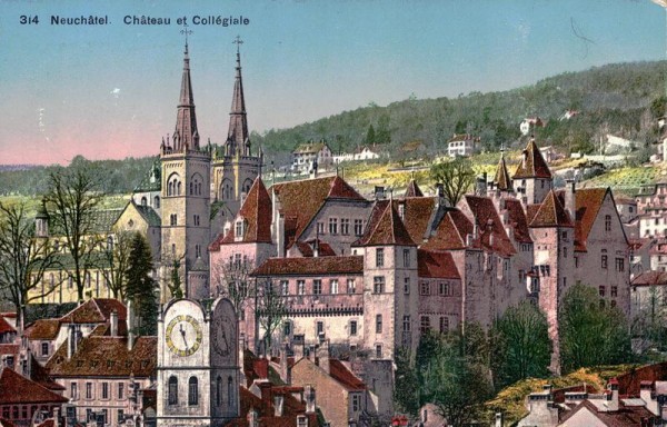 Neuchâtel - Châtau et Collégiale Vorderseite
