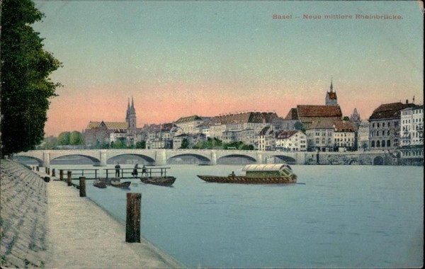 Basel - Neue mittlere Rheinbrücke. Vorderseite