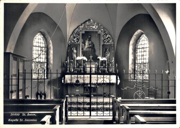 St Anton, Kapelle St. Antonius, Oberegg - Innenansicht Vorderseite