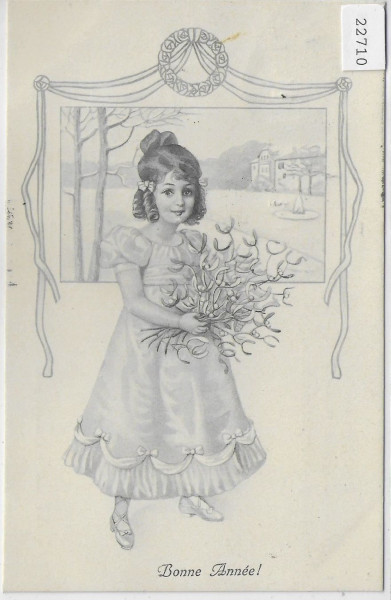 Bonne Annee - Neujahrsgrüsse - Mädchen