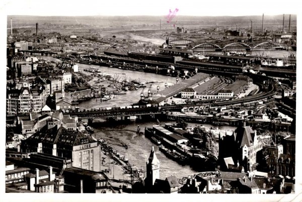 Hamburg, Oberhafen mit Elbbrücken Vorderseite