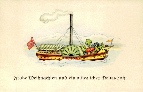 Frohe Weihnachten und ein glückliches Neues Jahr Vorderseite