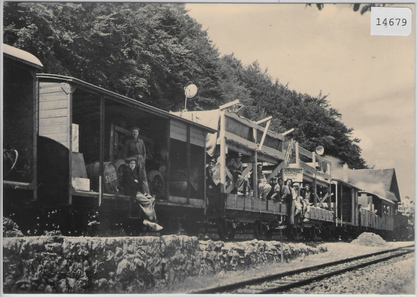 Train d'electrification a Trois-Villes 1944 Train Bahn Zug treno - Repro