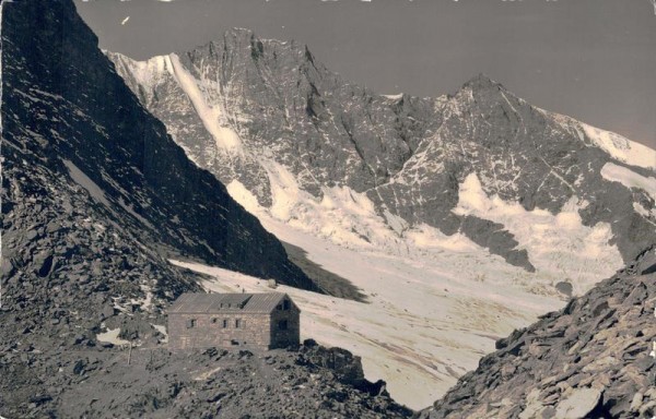 Sass-Fee. Britannia-Hütte, Dom u. Lenzspitze Vorderseite