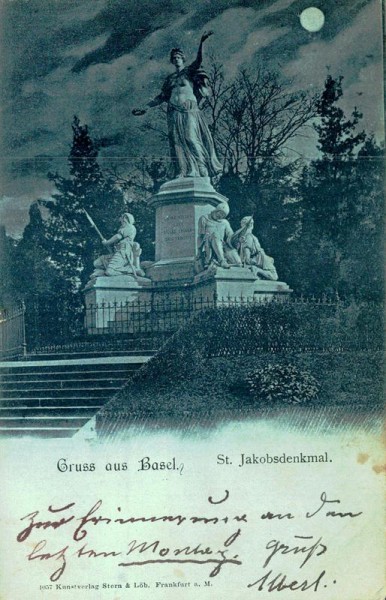 Gruss aus Basel, St.Jakobsdenkmal Vorderseite