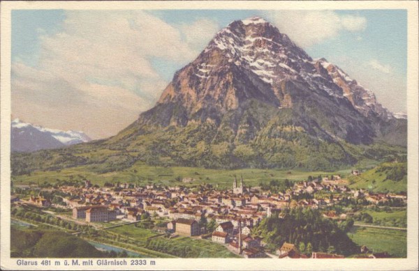 Glarus mit Glärnisch. 1937