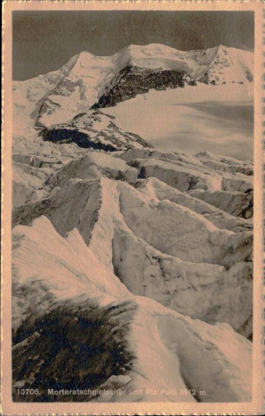 Morteratschgletscher und Piz palü (3912 m)  Vorderseite