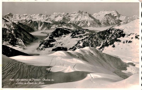 Au dessus de Verbier. Chaine du Luisin et Dents du Midi. Vorderseite