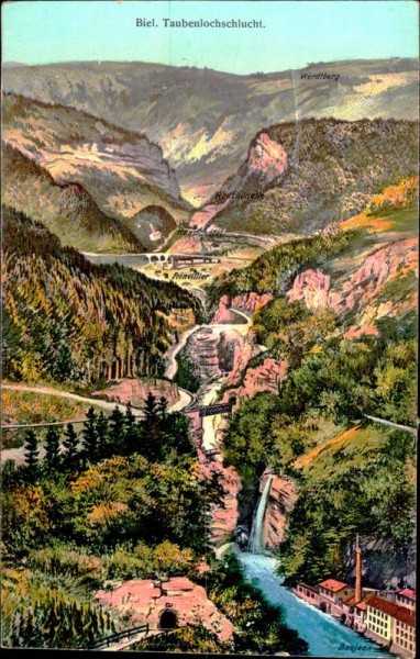Biel. Taubenlochschlucht Vorderseite