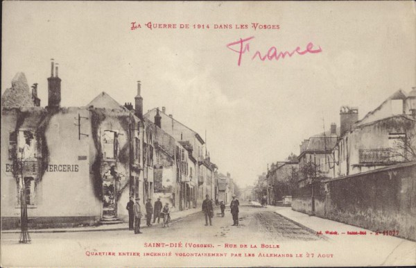 Saint-Dié, rue de la bolle, 1914