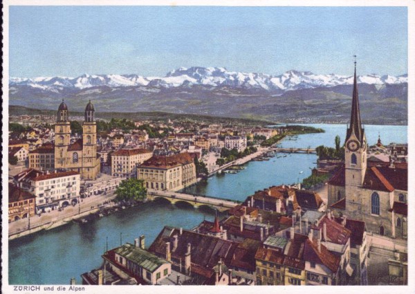 Zürich und die Alpen