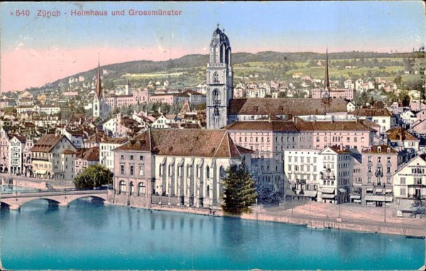 Zürich - Helmhaus und Grossmünster Vorderseite