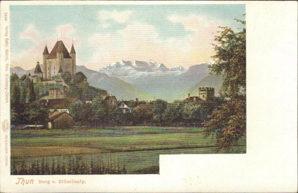 Thun - Burg und Blümlisalp Vorderseite