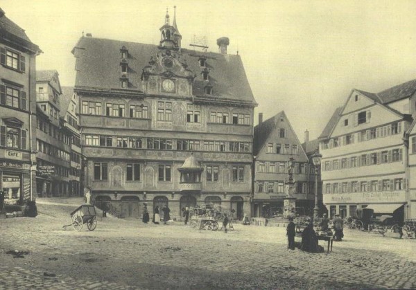 Universitätsstadt Tübingen. Marktplatz-Rathaus Vorderseite