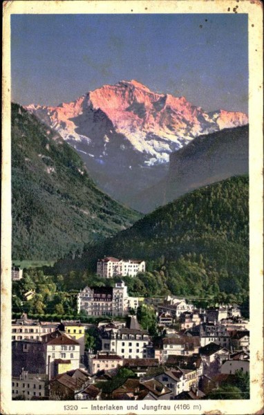 Interlaken und Jungfrau (4166 m) Vorderseite