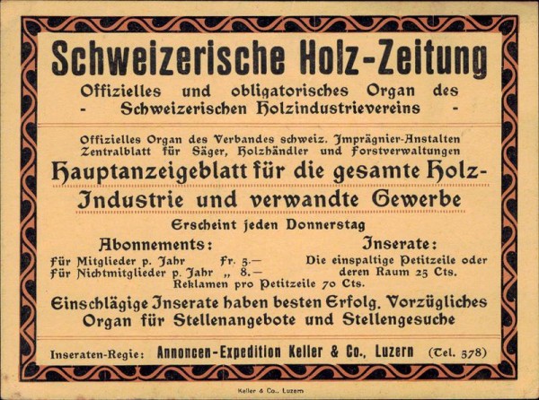 Schweizerische Holz-Zeitung Vorderseite