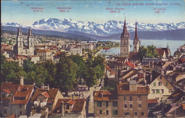 Zürich und die Alpen