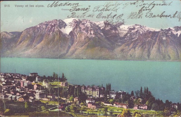 Vevey et les alpes.