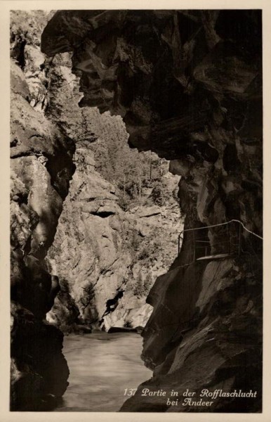 Partie in der Rofflaschlucht bei Andeer. 1933 Vorderseite