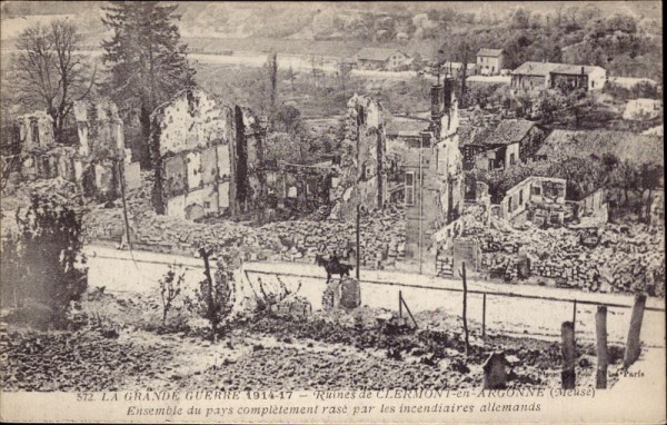 Clermont-en-Argonne, La grande guerre 1914-17