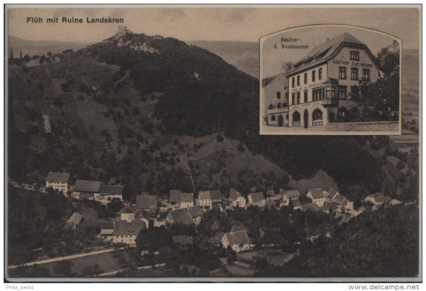 Flüh (SO) mit Ruine Landskron - Gasthof zur Krone