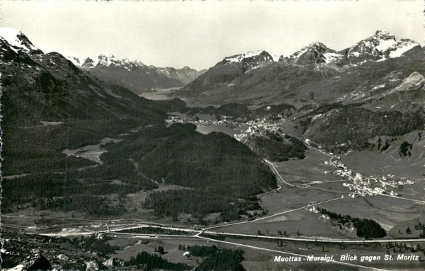 Muottas-Muraigl, Blick gegen St. Moritz Vorderseite