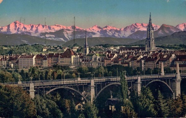Bern und die Alpen. Schänzli. 1929 Vorderseite