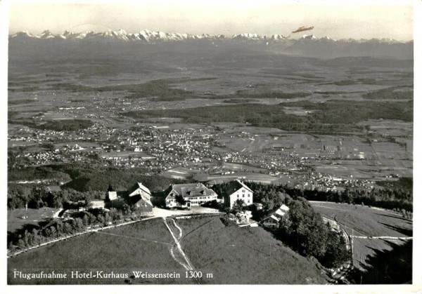 Weissenstein, Flugaufnahme Hotel-Kurhaus Vorderseite