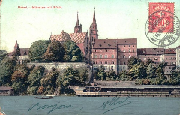 Basel. Münster mit Pfalz Vorderseite