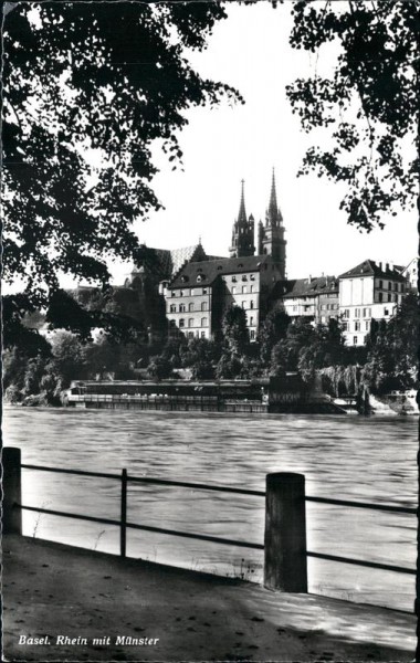 Basel/Rhein mit Münster Vorderseite
