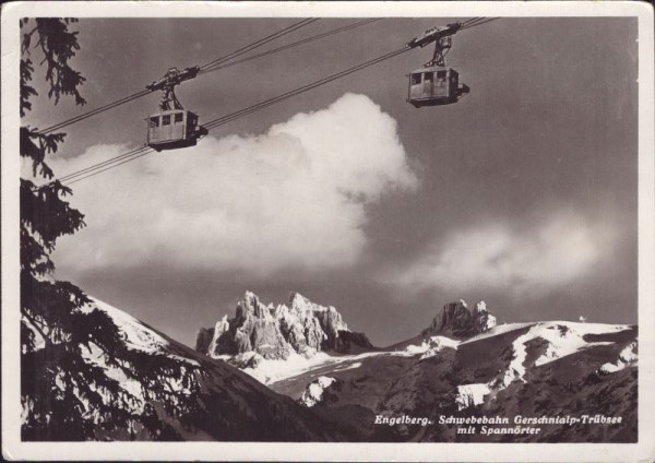 Engelberg, Schwebebahn Gerschnialp-Trübsee mit Spannörter. 1941