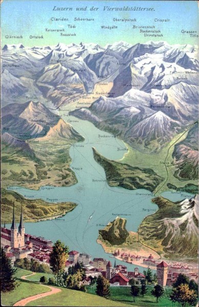 Luzern und der Vierwaldstättersee Vorderseite