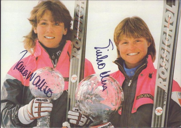 Erika Hess und Maria Walliser, Autogrammkarte Vorderseite
