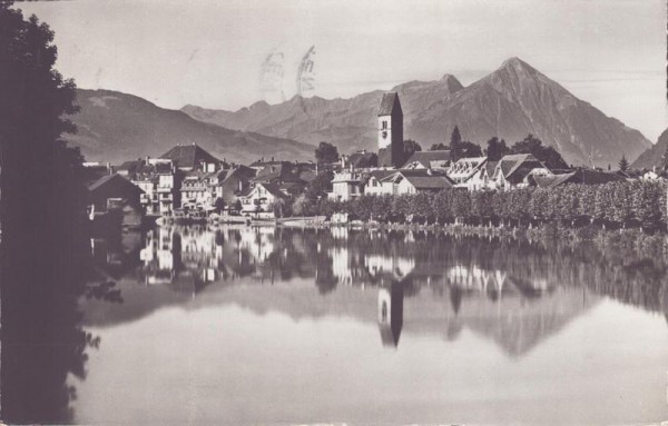 Interlaken, Kirche Untersee u.  Niesen Vorderseite