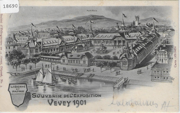 Souvenir de L'Exposition Vevey 1901 - Cachet: Vevey Exposition