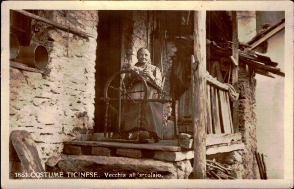 Costume Ticinese. Vecchia all'arcolaio Vorderseite