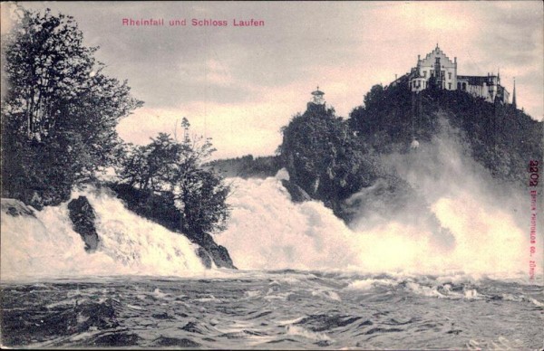 Rheinfall und Schloss Laufen Vorderseite