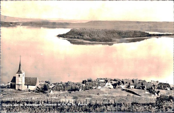 Ligerz mit St.Petersinsel, Gléresse et ile de St.Pierre Vorderseite