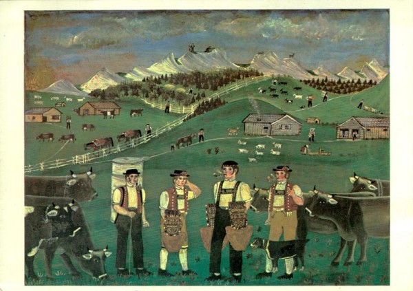 "Sennen beim Schellenschütteln" von Franz Anton Haim Vorderseite
