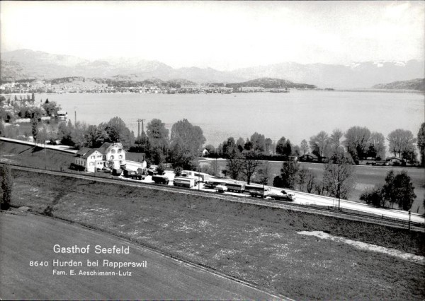 Gasthof Seefeld, Hurden, Freienbach, Flugaufnahme Vorderseite