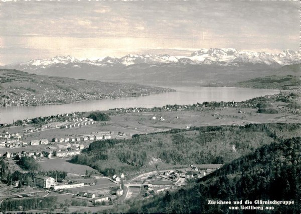 Zürichsee und die Glärnischgruppe vom Uetliberg aus Vorderseite