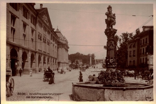 Kindlifresserbrunnen mit Kornhausplatz, Bern