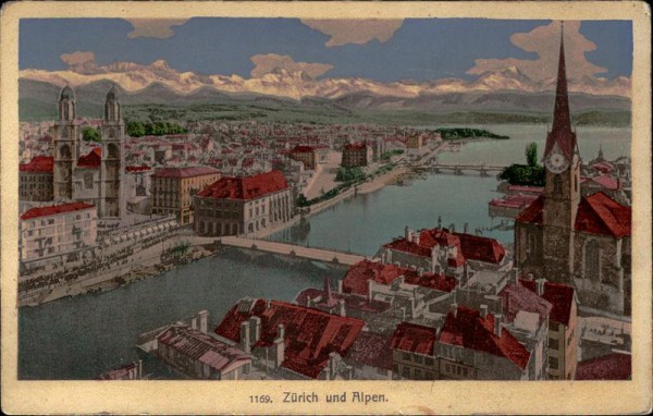 Zürich und die Alpen Vorderseite
