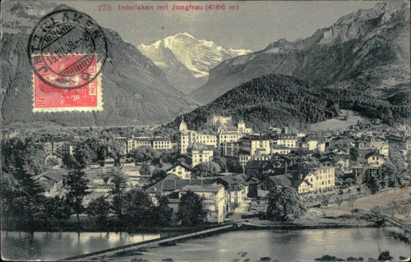 Interlaken mit Jungfrau (4166 m) Vorderseite