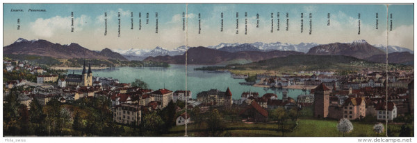 Luzern Panorama-Karte carte Lucerne 3-teilig
