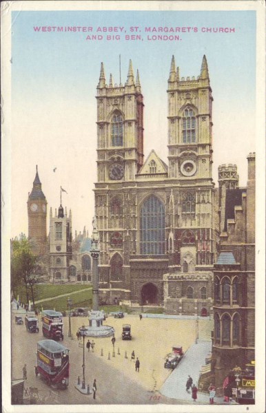 Westminster Abbey, St. Margaret's Church and Big Ben, London.