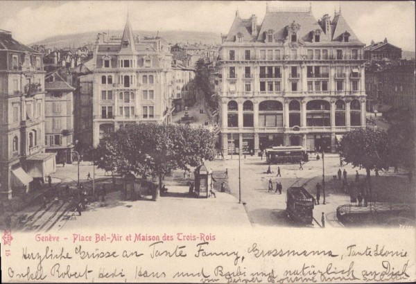 Genève - Place Bel-Air et Maison des Trois Rois